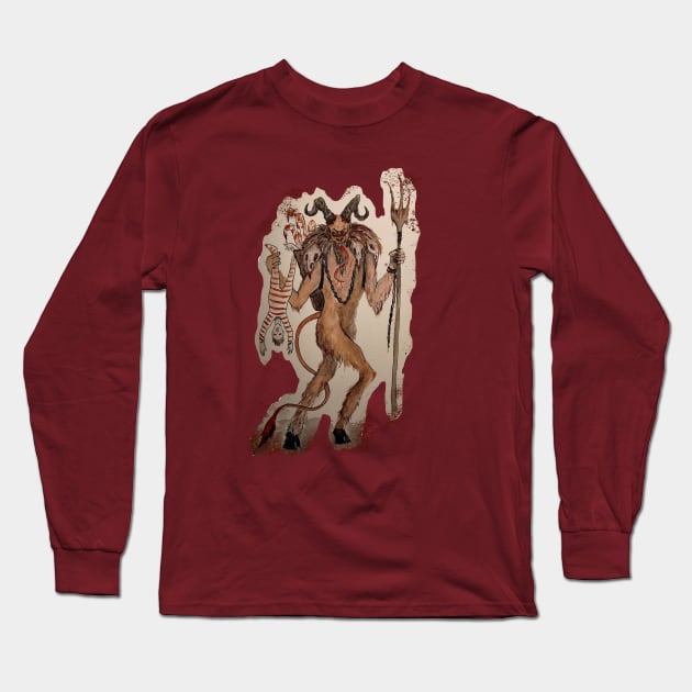 Happy Krampus night! Long Sleeve T-Shirt by Dasha Paramonova